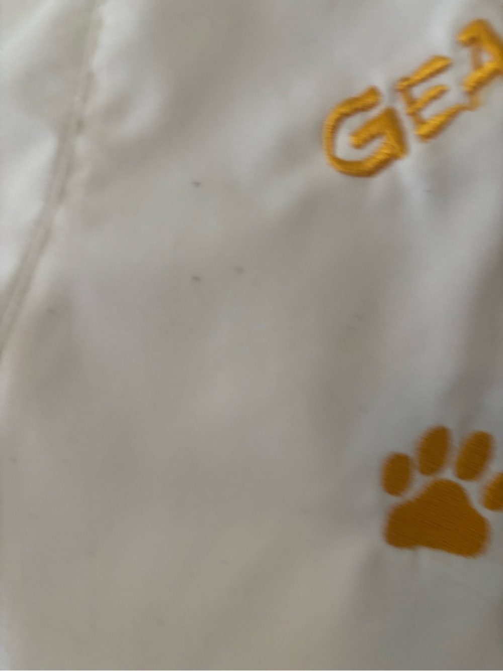 LSU Tigers Embroidered White Button-Down Short Sleeve Shirt - Picture 5 of 11